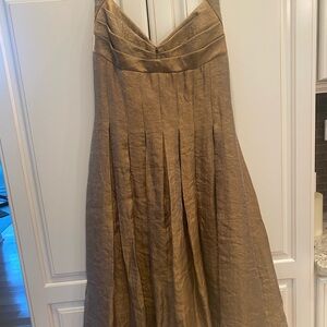 London Times Strapless Gold Dress
